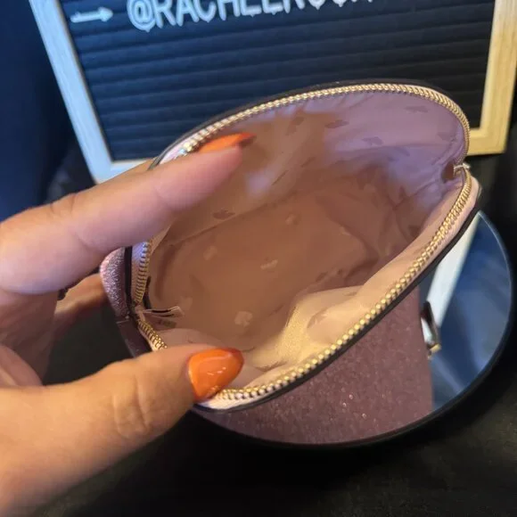 Kate Spade Small Pink Sparkle Makeup Pouch - NWOT - Picture 3 of 4